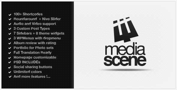 MediaScene Music Premium Themeforest Wordpress Theme