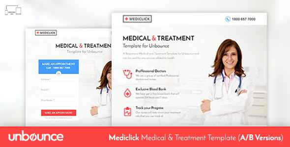 Mediclick v1.0 - Unbounce Medical Landing Page Template
