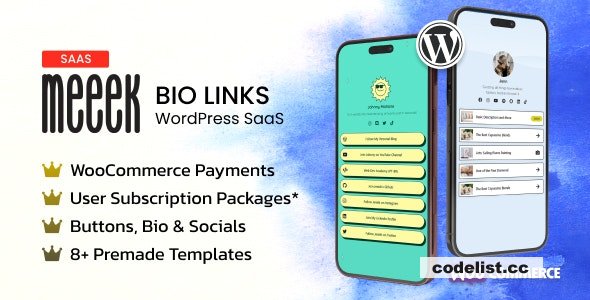Meeek v3.4 - Bio Links SaaS (WordPress)