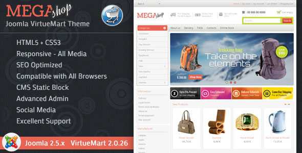 Mega Shop - Themeforest VirtueMart Responsive Theme