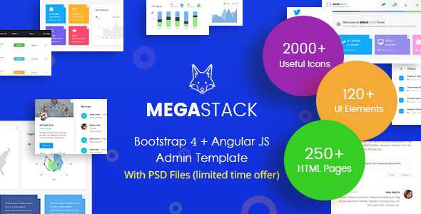 MegaStack - Bootstrap 4 & Angular JS Admin Panel