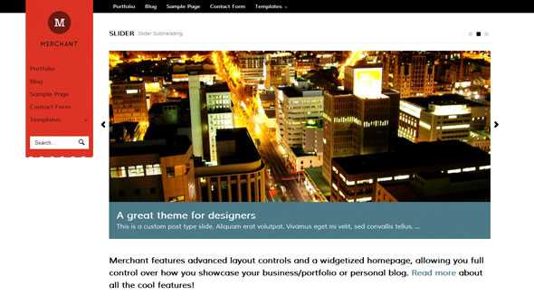 Merchant - WooThemes Wordpress template