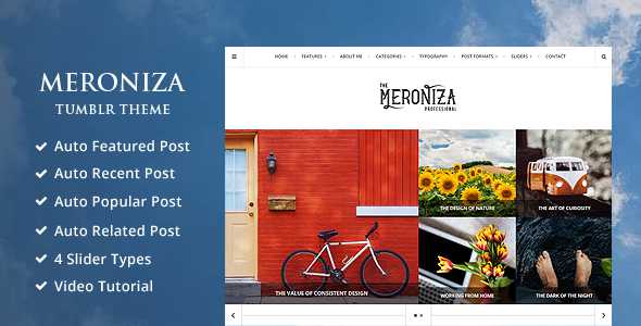 Meroniza - A Responsive & Elegant Tumblr Theme