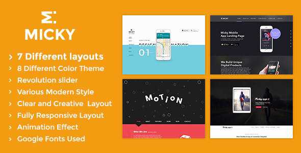 Micky v1.2 - App showcase Template