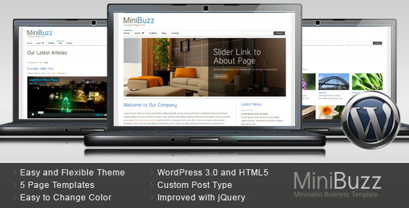 MINIBUZZ - THEMEFOREST MINIMALIST BUSINESS WP THEME