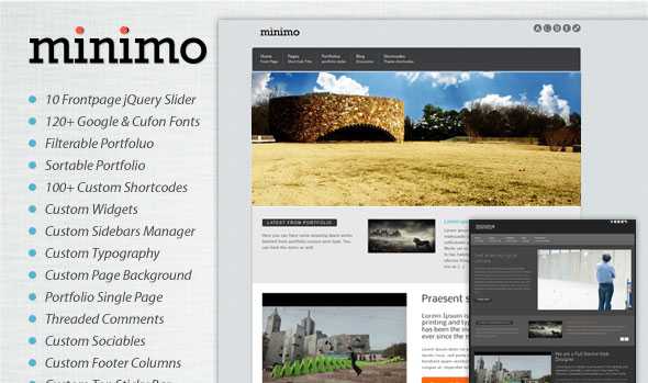 Minimo / Corporate, Business, Portfolio, Themeforest WP Theme