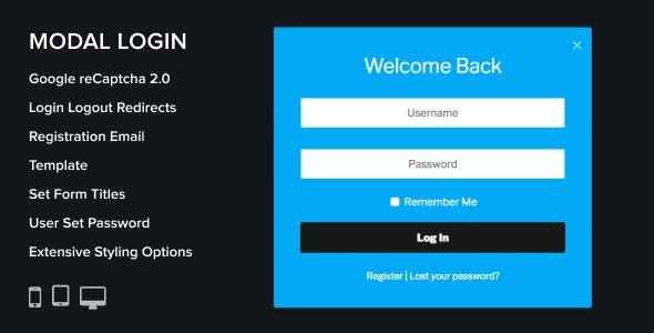 Modal Login v2.0.5 - Register Forgotten Wordpress Plugin