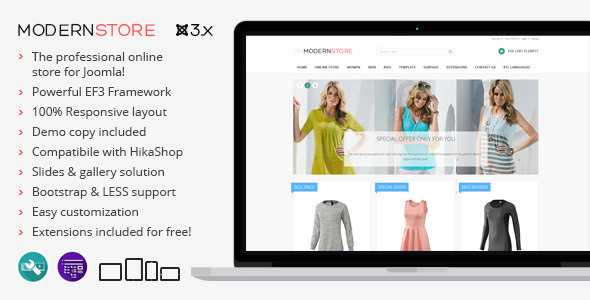 Modern Store v1.08 - responsive eCommerce Joomla theme