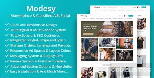 Modesy v1.6 - Marketplace & Classified Ads Script - nulled
