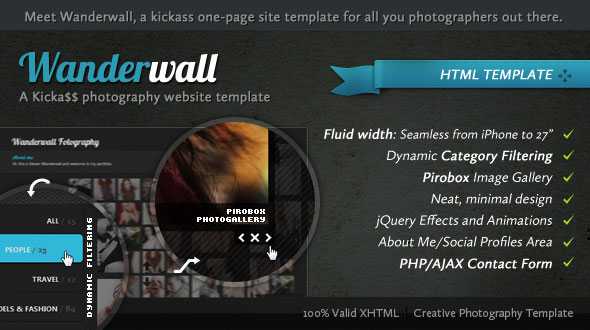 MojoThemes Wanderwall: Photographer Portfolio HTML Template