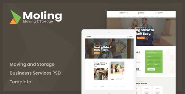 Moling - Moving and Storage Business Services PSD Template