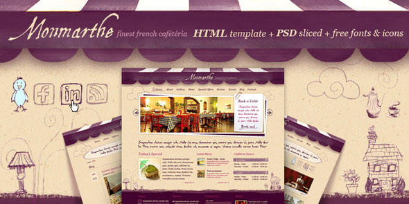 Monmarthe Cafeteria WP+HTML - Restaurant, Food - Themeforest