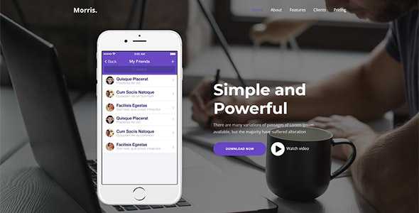 Morris v1.0 - App & Product Landing Page