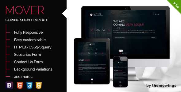 Mover - Responsive Coming Soon Template