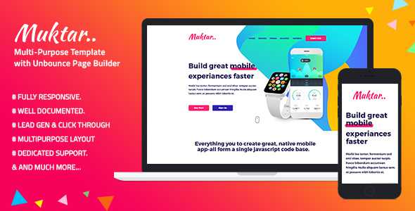 Muktar - Multi-Purpose Template with Unbounce Page Builder