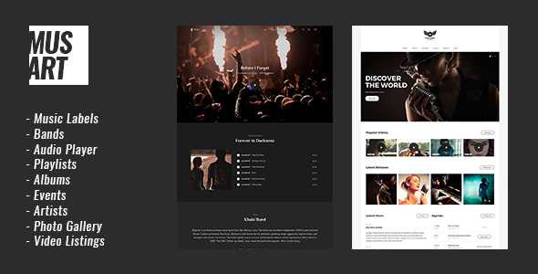Musart v1.1.3 - Music Label and Artists WordPress Theme