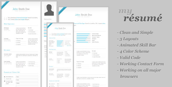MY RESUME - CLEAN CV/RESUME THEMEFOREST TEMPLATE