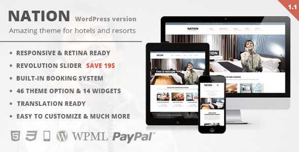 Nation Hotel - Themeforest Responsive WordPress Theme
