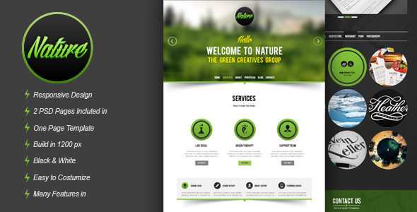 Nature Themeforest Psd Template