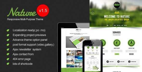 Nature - Themeforest Responsive Onepage WordPress Theme