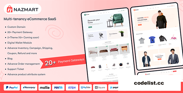 Nazmart v3.0.3 - Multi-Tenancy eCommerce Platform (SAAS) - nulled