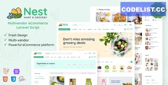 Nest v1.25.9 - Multivendor Organic & Grocery Laravel eCommerce - nulled