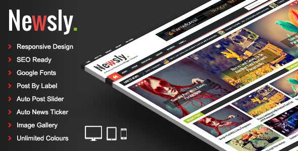 Newsly - Themeforest Responsive Multipurpose Blogger Template