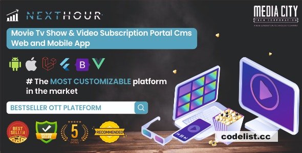 Next Hour v5.6 - Movie Tv Show & Video Subscription Portal Cms Web and Mobile App - nulled