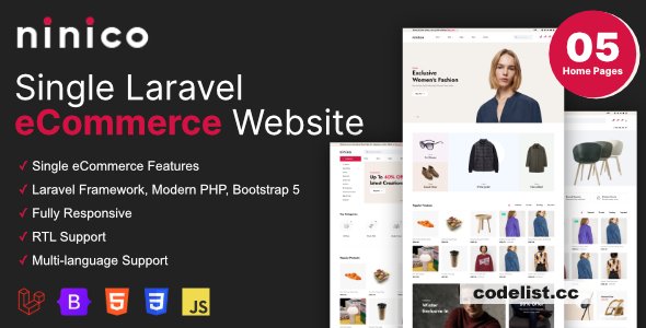 Ninico v1.7.9 - Minimal Laravel eCommerce Shop - nulled