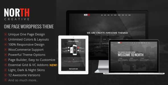 North v3.99.2 - One Page Parallax WordPress Theme