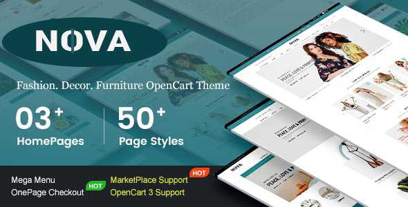 Nova v1.0 - Responsive Fashion & Furniture OpenCart 3 Theme with 3 Mobile Layouts Included