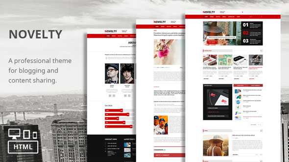 Novelty - Content Sharing HTML Theme