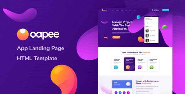 Oapee v1.0 - App Landing Page HTML Template