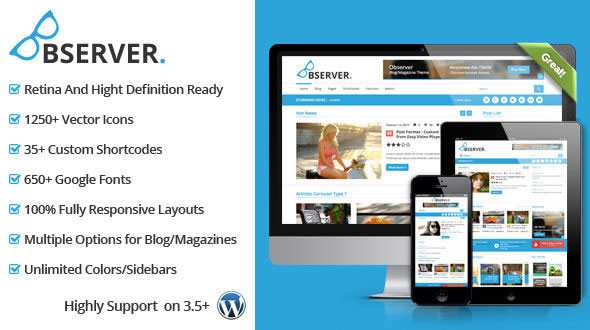 Observer – Mojothemes Multipurpose News/Magazine Theme