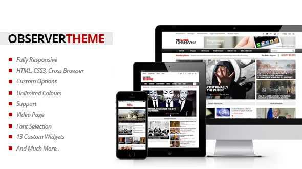 Observer v1.3 – Mojothemes Multipurpose News/Magazine Theme