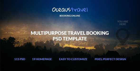 OCEAUS - Multipurpose Travel Booking PSD Template