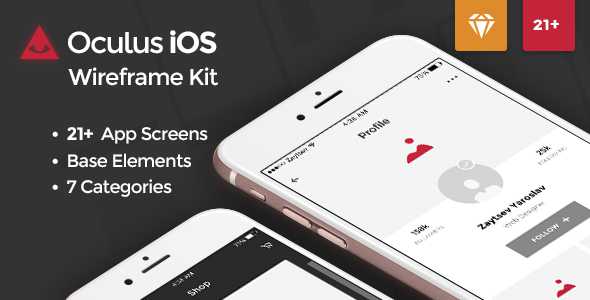 Oculus iOS Wireframe UI Kit
