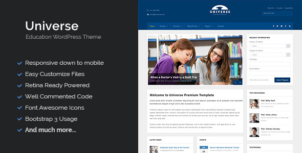 UNIVERSE - EDUCATION RESPONSIVE WORDPRESS THEME