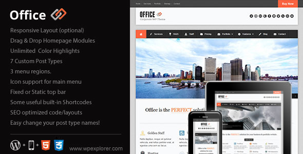 OFFICE RESPONSIVE BUSINESS THEMEFOREST WP THEME