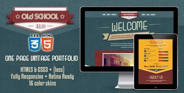 Old School - The One-Page Vintage Portfolio Template