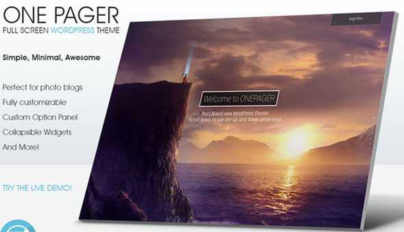 One Pager - Creativemarket Full Screen Theme