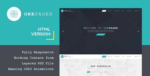 Onepager - Responsive One Page HTML Template