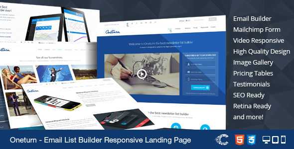 Oneturn - Themeforest Marketing List Builder Landing Page