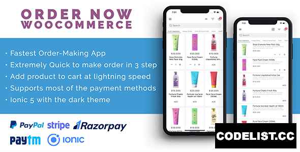 Order Now v1.0 - Mobile app for WooCommerce ionic 5