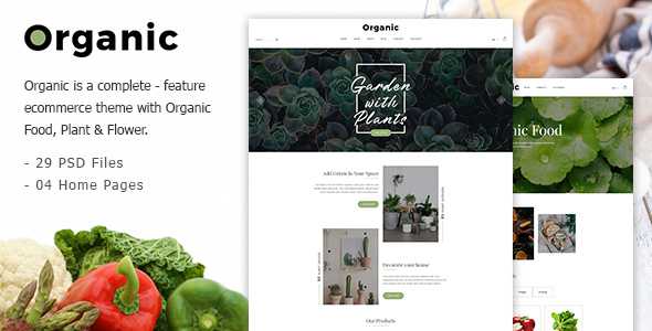 Organic - Responsive Organic Food & Store PSD Template