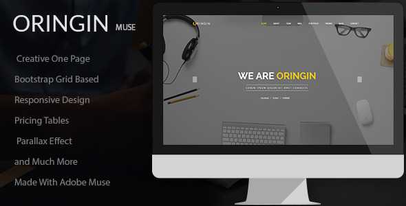 Oringin - Creative Onepage MUSE Template