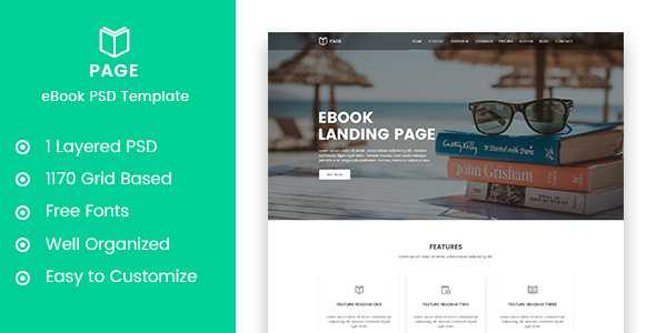 Page - eBook Selling Landing Page PSD Template
