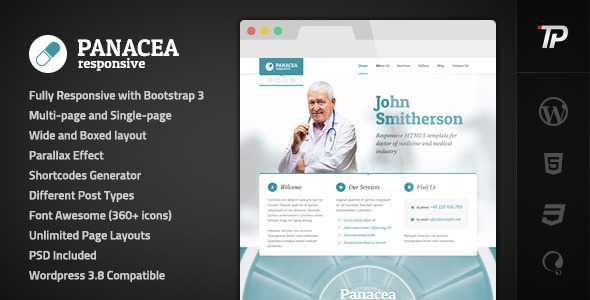Panacea - Themeforest Medical Parallax Responsive WP Theme