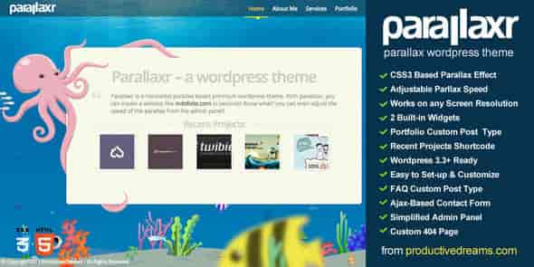 PARALLAXR - SINGLE PAGE PARALLAX WORDPRESS THEME