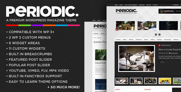 PERIODIC - A PREMIUM WORDPRESS MAGAZINE THEMEFOREST THEME
